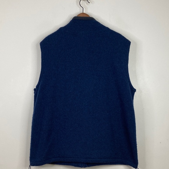 Aran Woolen Mills Sweater Vest Mens XL Blue Wool Cable Knit Cotton Lining - Picture 2 of 16